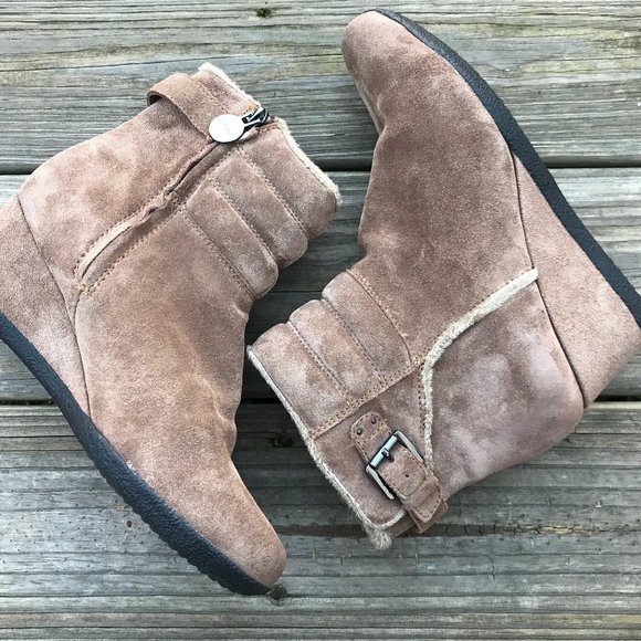 Geox Shoes - GEOX Women Boots Tan Suede Leather Upper W/ Fur In